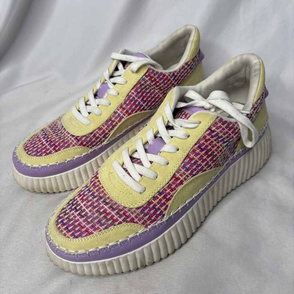 Coconuts By Matisse Go To Woven Tweed Platform Sneakers Pastel Chunky Sz 10M